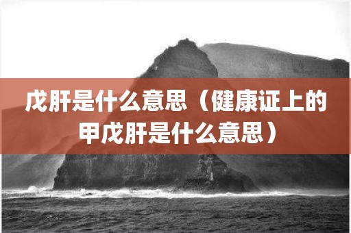 戊肝是什么意思（健康证上的甲戊肝是什么意思）