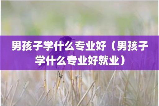 男孩子学什么专业好（男孩子学什么专业好就业）