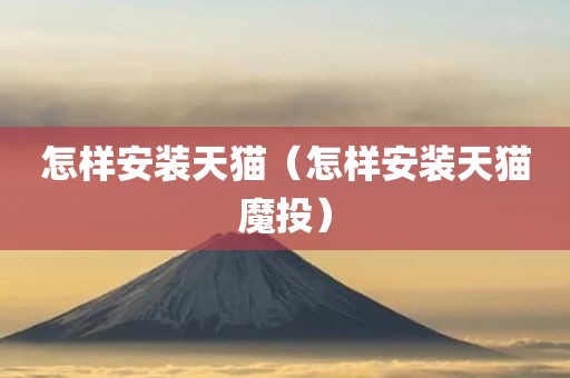 怎样安装天猫（怎样安装天猫魔投）