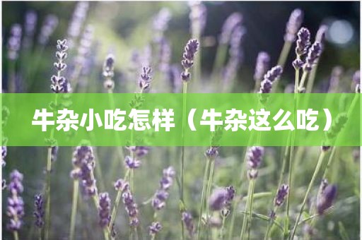 牛杂小吃怎样（牛杂这么吃）
