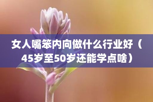 女人嘴笨内向做什么行业好（45岁至50岁还能学点啥）