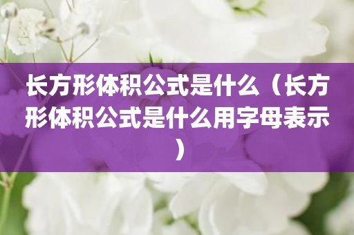 长方形体积公式是什么（长方形体积公式是什么用字母表示）