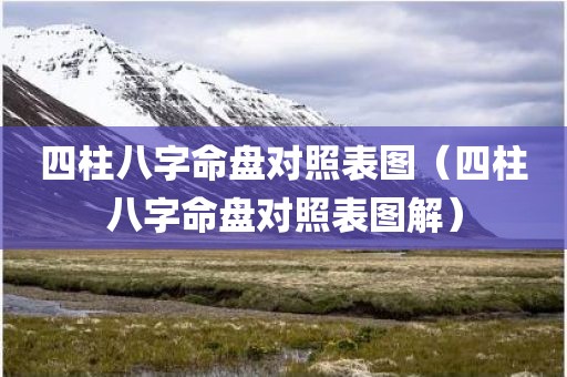 四柱八字命盘对照表图（四柱八字命盘对照表图解）