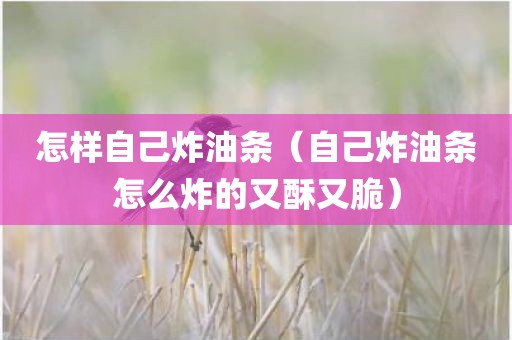 怎样自己炸油条（自己炸油条怎么炸的又酥又脆）
