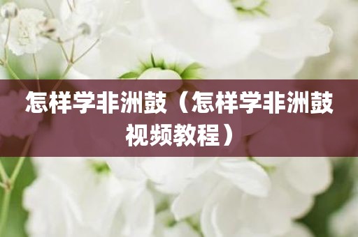 怎样学非洲鼓（怎样学非洲鼓视频教程）