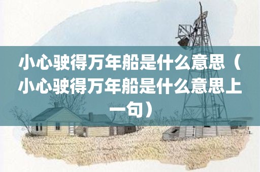 小心驶得万年船是什么意思（小心驶得万年船是什么意思上一句）