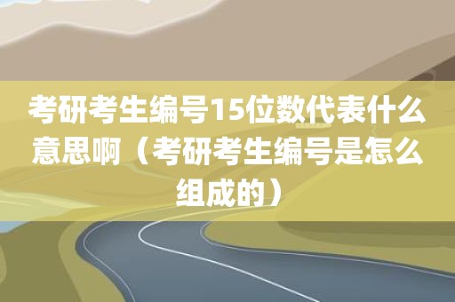 考研考生编号15位数代表什么意思啊（考研考生编号是怎么组成的）