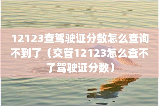 12123查驾驶证分数怎么查询不到了（交管12123怎么查不了驾驶证分数）