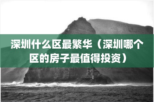 深圳什么区最繁华（深圳哪个区的房子最值得投资）