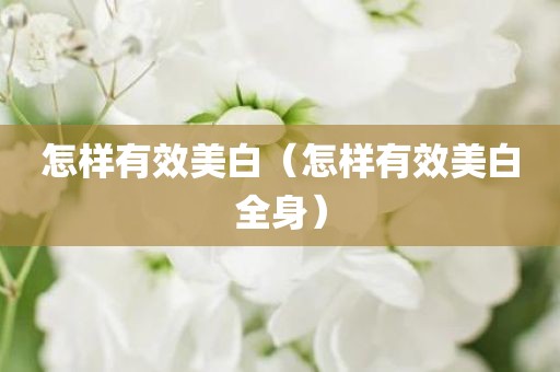 怎样有效美白（怎样有效美白全身）