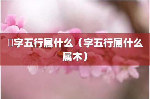琂字五行属什么(字五行属什么属木)