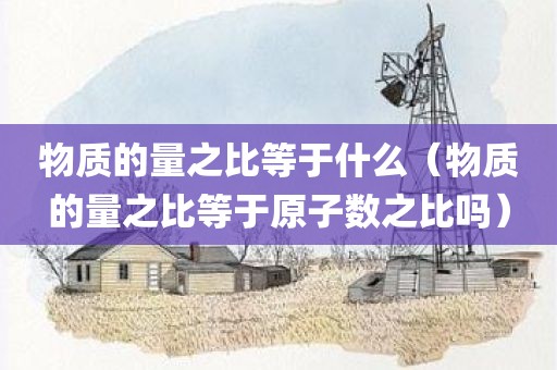 物质的量之比等于什么(物质的量之比等于原子数之比吗)