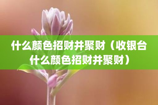 什么颜色招财并聚财（收银台什么颜色招财并聚财）