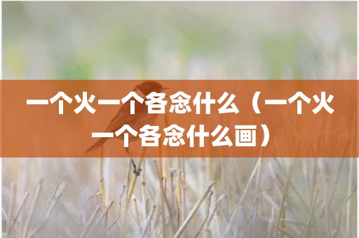 一个火一个各念什么（一个火一个各念什么画）