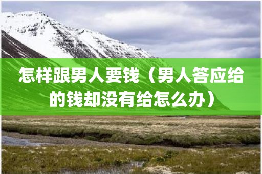 怎样跟男人要钱（男人答应给的钱却没有给怎么办）