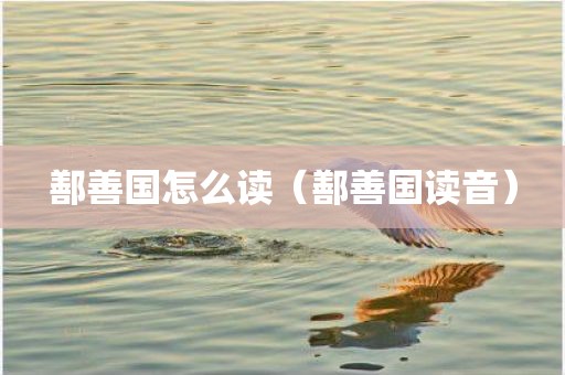 鄯善国怎么读（鄯善国读音）