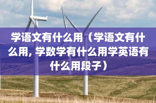 学语文有什么用（学语文有什么用, 学数学有什么用学英语有什么用段子）