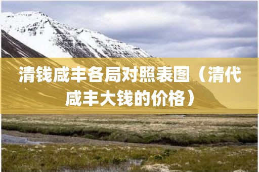 清钱咸丰各局对照表图（清代咸丰大钱的价格）