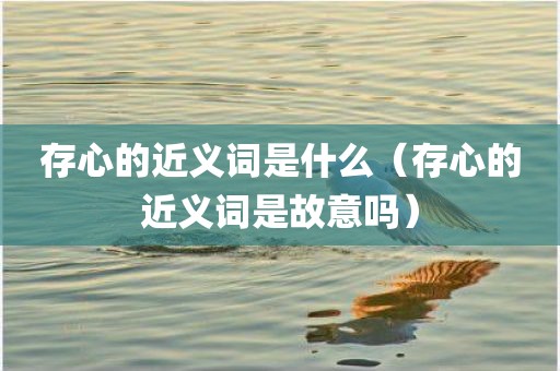 存心的近义词是什么（存心的近义词是故意吗）