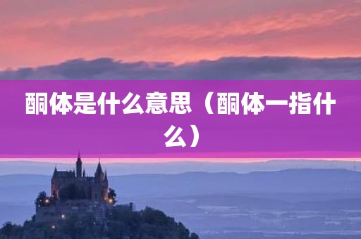 酮体是什么意思（酮体一指什么）