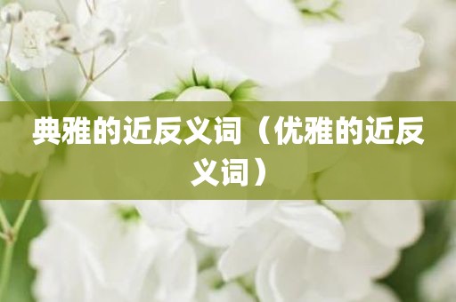 典雅的近反义词（优雅的近反义词）