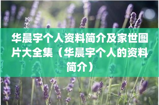 华晨宇个人资料简介及家世图片大全集（华晨宇个人的资料简介）
