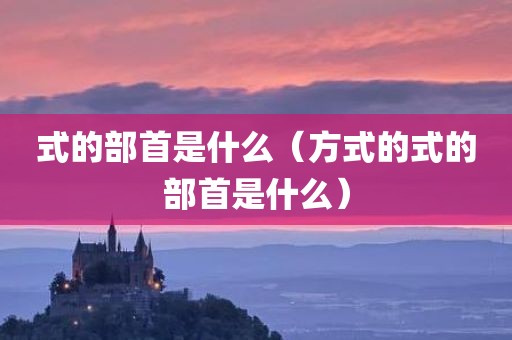 式的部首是什么（方式的式的部首是什么）