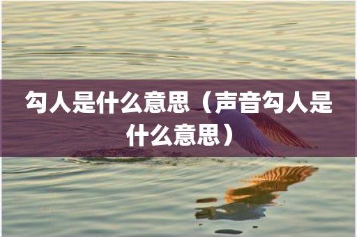 勾人是什么意思（声音勾人是什么意思）