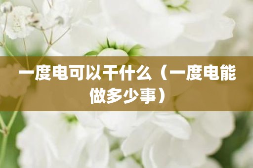 一度电可以干什么（一度电能做多少事）
