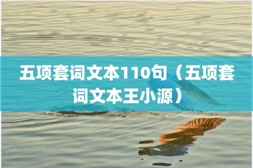 五项套词文本110句(五项套词文本王小源)