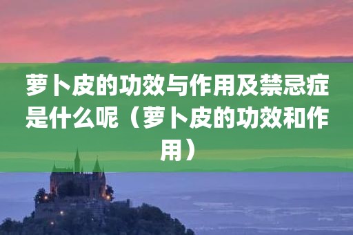 萝卜皮的功效与作用及禁忌症是什么呢（萝卜皮的功效和作用）