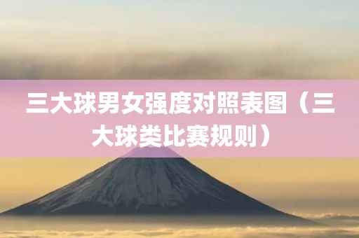 三大球男女强度对照表图（三大球类比赛规则）