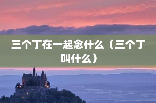 三个丁在一起念什么（三个丁叫什么）