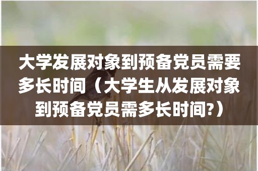 大学发展对象到预备党员需要多长时间（大学生从发展对象到预备党员需多长时间?）