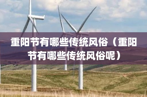 重阳节有哪些传统风俗（重阳节有哪些传统风俗呢）