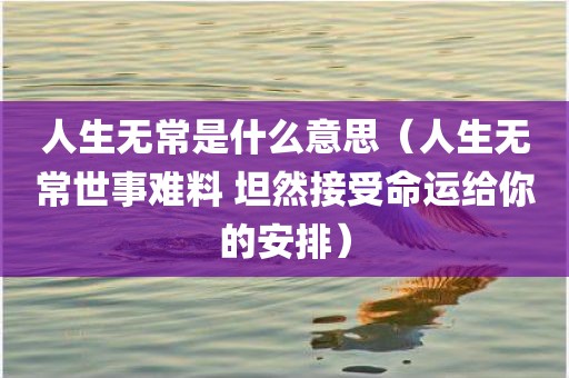 人生无常是什么意思(人生无常世事难料 坦然接受命运给你的安排)