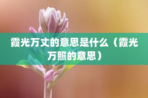 霞光万丈的意思是什么(霞光万照的意思)