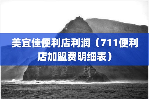 美宜佳便利店利润（711便利店加盟费明细表）