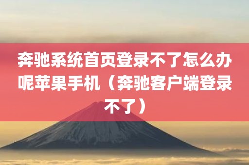奔驰系统首页登录不了怎么办呢苹果手机（奔驰客户端登录不了）