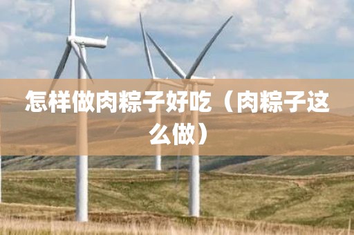 怎样做肉粽子好吃（肉粽子这么做）