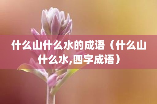 什么山什么水的成语（什么山什么水,四字成语）