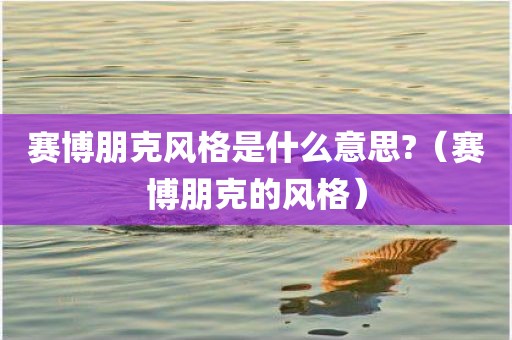 赛博朋克风格是什么意思?（赛博朋克的风格）