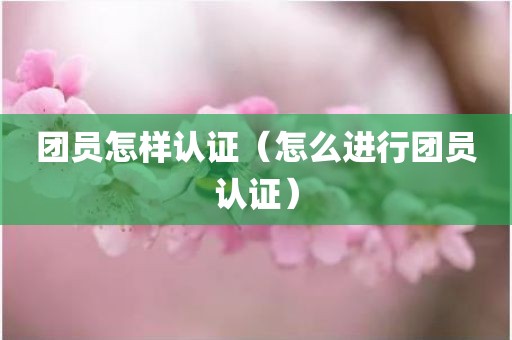 团员怎样认证（怎么进行团员认证）