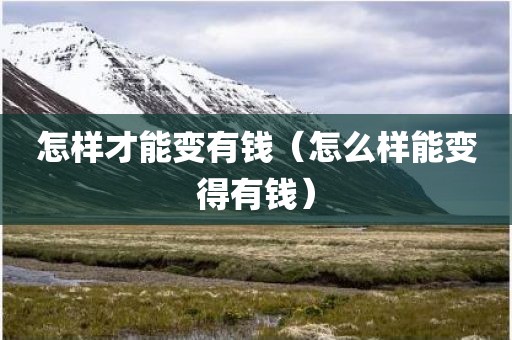 怎样才能变有钱（怎么样能变得有钱）