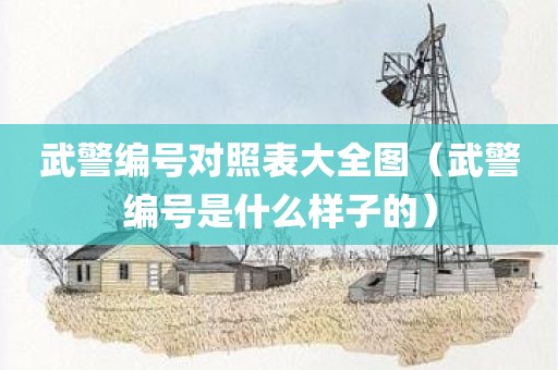 武警编号对照表大全图（武警编号是什么样子的）