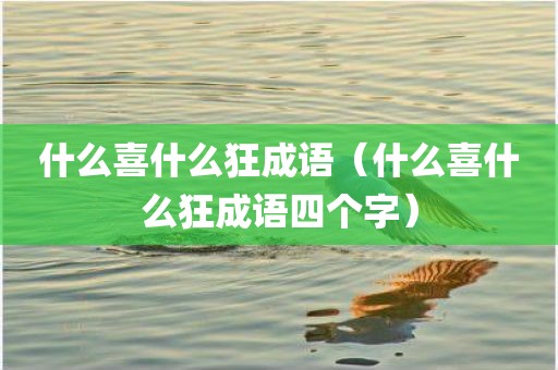 什么喜什么狂成语（什么喜什么狂成语四个字）