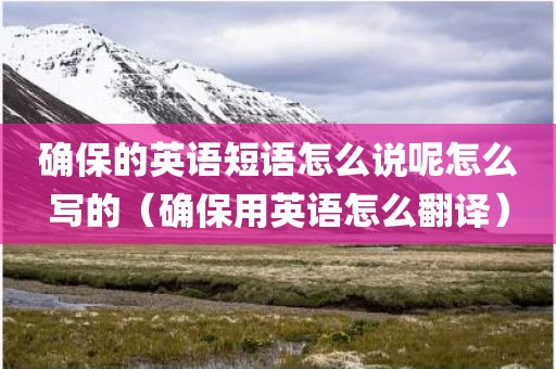 确保的英语短语怎么说呢怎么写的（确保用英语怎么翻译）