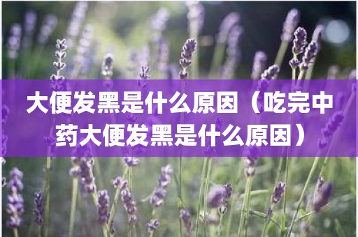 大便发黑是什么原因(吃完中药大便发黑是什么原因)