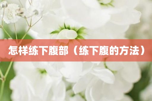 怎样练下腹部（练下腹的方法）