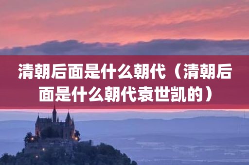清朝后面是什么朝代（清朝后面是什么朝代袁世凯的）